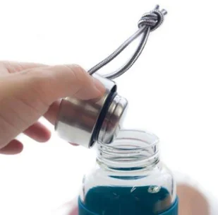 Black+Blum Butelka na wodę Black+Blum 0,6 l pomarańczowa szklana GR-WB-M003 - Shakery i bidony sportowe - miniaturka - grafika 5