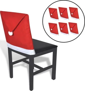 vidaXL Pokrowce na oparcia krzese w ksztacie czapki witego Mikoaja - Pozostałe akcesoria świąteczne - miniaturka - grafika 2