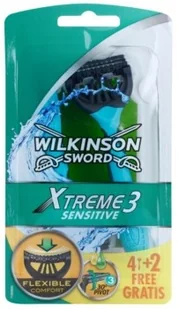 Wilkinson Sword Xtreme 3 Sensitive maszynki jednorazowe Aloe Vera 4 + 2 Ks - Pozostałe kosmetyki - miniaturka - grafika 2
