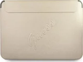 Torby na laptopy - Guess Torba Sleeve GUCS13PUSASLG 13 cali złoty/gold Saffiano Script GUE1207GLD - miniaturka - grafika 1