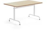 Stoły i stoliki do biura - AJ Produkty Stół PLURAL, 1200x800x720 mm, linoleum, beżowy, biały - miniaturka - grafika 1