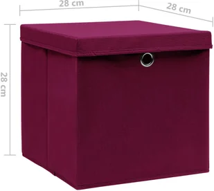 vidaXL vidaXL Pudełka z pokrywami, 10 szt., 28x28x28 cm, ciemnoczerwone - Pudła i pojemniki do przechowywania - miniaturka - grafika 6