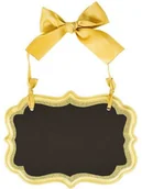 Dodatki do strojów karnawałowych - Amscan Tabliczka dekoracyjna "Chalkboard", złoty, 14 x 10 cm 241445 - miniaturka - grafika 1