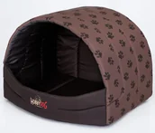 Legowiska dla psów - Hobbydog Budka Suflera Jasny brąz w łapki R1 R1 BUSJBL6 - miniaturka - grafika 1