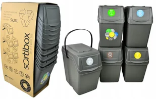 Prosperplast Zestaw Pojemników Koszy na Śmieci z Uchwytem 5x25L - Kosze na śmieci - miniaturka - grafika 13