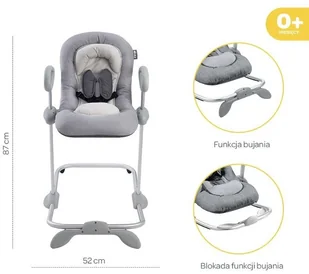 Beaba Bouncer Up&Down III, Leżaczek, Szary - Leżaczki i huśtawki Beaba Bouncer Up&Down III, Leżaczek, Szary - Leżaczki i huśtawki - miniaturka - grafika 4