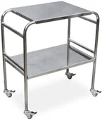 Meble i wyposażenie gabinetów medycznych - Juventas STZ02 Chrom stolik zabiegowy z 2 blatami ze stali nierdzewnej STZ02 chrom - miniaturka - grafika 1