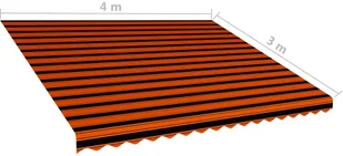 vidaXL Tkanina do markizy, pomarańczowo-brązowa, 400 x 300 cm vidaXL - Markizy - miniaturka - grafika 5