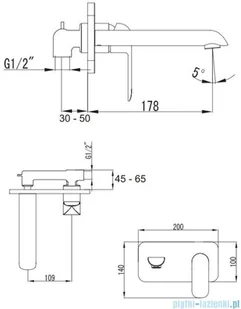 Omnires Sacramento bateria umywalkowa podtynkowa czarny mat SC2315BL - Baterie podtynkowe - miniaturka - grafika 2