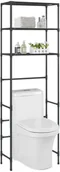 Wieszaki łazienkowe - vidaXL 3-poziomowy regał nad toaletę, czarny, 53x28x169 cm - miniaturka - grafika 1