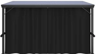 vidaXL Altana z zasłonami, 405 x 294 x 244 cm, antracytowa - Altany ogrodowe - miniaturka - grafika 5