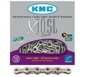 Łańcuchy rowerowe - KMC Łańcuch X10SL srebrny / Ilość biegów: 10 / Ilość ogniw: 114 BXSL10N4 - miniaturka - grafika 1