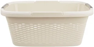 Orion Kosz koszyk pojemnik łazienkowy na pranie odzież bieliznę miska 29L KREMOWY ze składanymi uchwytami 730545 - Kosze na bieliznę - miniaturka - grafika 2