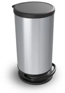 Kosze na śmieci - Rotho Kosz na śmieci z pedałem 30 L PASO srebrny 1010110264 - miniaturka - grafika 1
