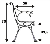Pozostałe meble ogrodowe - unimet NOGA DO ŁAWKI Z PODPÓRKĄ ''C'', 5 DESEK - miniaturka - grafika 1
