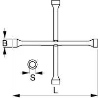 BAHCO Klucz krzyżakowy do kół 1/2", 17/19/21mm [29-B] - Klucze i nasadki - miniaturka - grafika 2