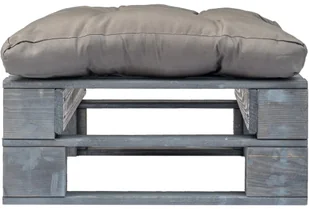 vidaXL Ogrodowe siedzisko z palet z szarą poduszką, szare drewno FSC vidaXL - Pozostałe meble ogrodowe - miniaturka - grafika 2
