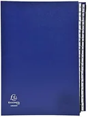 Teczki i skoroszyty - Exacompta Exacompta 621229E Premium teczka segregująca Ordonator A4 z twardą okładką i 26 przegródkami oraz kartami A-Z, z tworzywa sztucznego z efektem szkła powiększającego, niebieska 621229E - miniaturka - grafika 1