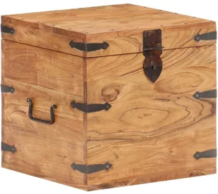 vidaXL Skrzynia, 40x40x40 cm, lite drewno akacjowe vidaXL - Pudła i pojemniki do przechowywania - miniaturka - grafika 9