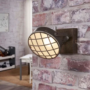 Lampenwelt com Rdzawy kinkiet LED Tamin, styl industrialny - Lampy ścienne - miniaturka - grafika 3