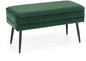 Ławy i stoliki kawowe - Halmar VELVA ławka ciemny zielony/czarny V-CH-VELVA-C.ZIELONY/CZARNY - miniaturka - grafika 1