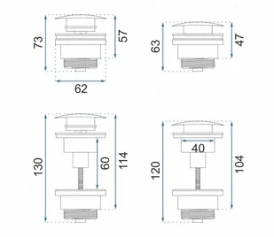 Rea łazienka z wyobraźnią Uniwersalny syfon z korkiem klik klak Light Gold do umywalek A5692 A5692 - Syfony - miniaturka - grafika 6