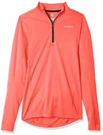 Koszulki sportowe męskie - Adidas Męski T-shirt Tracero 1/2 Ls z długimi rękawami czerwony Rojglo 216 FJ9505 - miniaturka - grafika 1