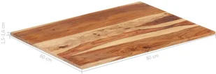 vidaXL Blat stołu, lite drewno sheesham, 15-16 mm, 60x80 cm vidaXL - Blaty meblowe i parapety okienne - miniaturka - grafika 5