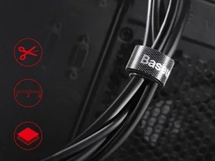 Baseus Taśma rzep Baseus organizer opaska do kabli Circle Velcro Strap 3m Czarny ACMGT-F01 - Adaptery i przejściówki - miniaturka - grafika 8