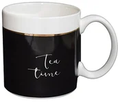 Kubki - LA CARTERIE Die carterie 76000599 zestaw do herbaty Tea Time kubek porcelanowy czarny/złoty 11,6 x 9,5 x 8,2 cm 76000599 - miniaturka - grafika 1