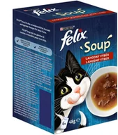 Mokra karma dla kotów - Purina Felix karma dla kotów Soup z wołowiną kurczakiem i jagnięciną 8x 6x48 g) # z wartością produktów powyżej 89zł! - miniaturka - grafika 1
