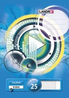 Zeszyty szkolne - Landré Landre 100050039 zeszyt 16-kartkowy A4, w linie, numer rodzaju linii 25 (z marginesem), gramatura 80 g/m, cienki, bezdrzewny papier do pisania, zestaw 10 sztuk, 3 wzory okładek 100050039 - miniaturka - grafika 1