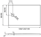 Brodziki prysznicowe - New Trendy MORI 100x80 biały B-0432 - miniaturka - grafika 1