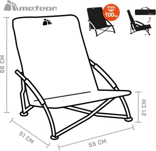 meteor Leżak plażowy Meteor Coast szary 31582 - Meble turystyczne - miniaturka - grafika 6