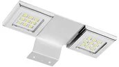 Lampy pozostałe - GTV OPRAWA LEDOWA KWADRATOWA NA SZAFKĘ PODWÓJNA CALDERON. 12V. 18 LED. ZIMNY BIAŁY. CHROM LD-NKW18ZB-40 - miniaturka - grafika 1