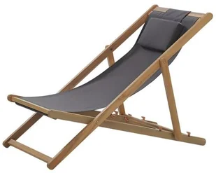 Beliani Leżak ogrodowy szary AVELLINO - Leżaki ogrodowe - miniaturka - grafika 5