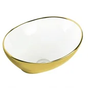 Umywalki - Novoterm Umywalka nablatowa KR-707 WH/G  KR-707 WH/G - miniaturka - grafika 1