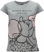Koszulki dla dziewczynek - Disney Licencja Walt Bluzka dziecięca t-shirt Myszka Minnie szara - miniaturka - grafika 1