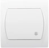 Wyłączniki światła i elektryczne - Karlik Łącznik Logo krzyżowy biały - miniaturka - grafika 1