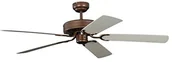 Wentylatory sufitowe - Pepeo Potkuri wentylator sufitowy bez oświetlenia, obudowa z brązu antycznego, skrzydła obrotowe białe lub białe z wkładką rattanową, 132 cm, do pomieszczeń do 25 m - miniaturka - grafika 1