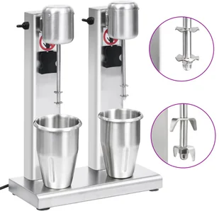 vidaXL vidaXL Mikser do koktajli mlecznych z 2 kubkami, stal nierdzewna, 2 L - Inne urządzenia gastronomiczne - miniaturka - grafika 2