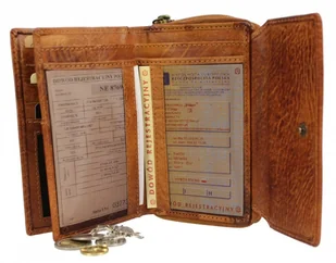 Jennifer Jones Portfel Damski Skórzany Skóra Licowa 14 cm Z Suwakiem Na Zewnątrz 5626 - Portfele - miniaturka - grafika 2