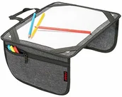 Akcesoria do fotelików - Reer TravelKid Play 86091 podkładka do malowania i stół do zabawy, lekka i stabilna, praktyczne kieszenie, wodoodporna, odporna na zabrudzenia, kolor szary - miniaturka - grafika 1