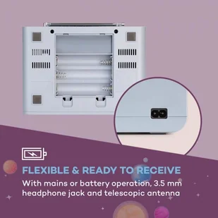 Auna Kidsbox Space CD Boombox, odtwarzacz CD, bluetooth, FM, USB, wyświetlacz LED, szary KBB-088-KidsboxSpace - Inne akcesoria audio-wideo - miniaturka - grafika 8