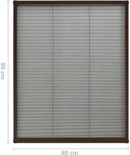 VidaXL Plisowana moskitiera okienna, aluminium, brązowa, 60x80 cm 148653 VidaXL - Moskitiery - miniaturka - grafika 7
