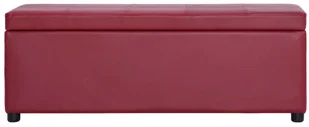 vidaXL Ławka ze schowkiem, 116 cm, czerwone wino, sztuczna skóra vidaXL - Ławki do przedpokoju - miniaturka - grafika 4