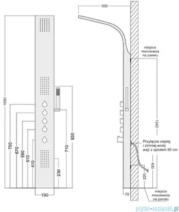 Corsan Samsara grafit S-003TG - Panele prysznicowe - miniaturka - grafika 2