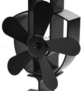 vidaXL Zasilany ciepłem wentylator kominkowy, 5 łopatek, czarny - Akcesoria grzewcze - miniaturka - grafika 6