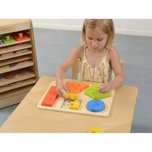 Masterkidz Drewniane Puzzle Dla Dzieci Nauka Kształtów Figury Geometryczne Masterkidz ME03737 - Zabawki interaktywne dla dzieci - miniaturka - grafika 5