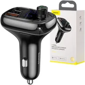 Transmitery FM - Baseus TRANSMITER FM BLUETOOTH ŁADOWARKA QC 3.0 PD S-13 T-shape MP3 PPS Black - miniaturka - grafika 1
